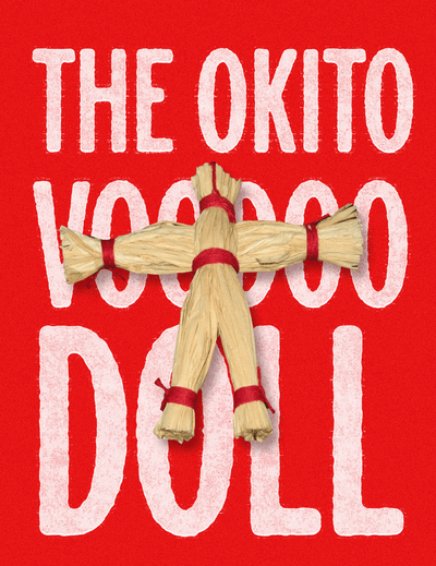 The Okito Voodoo Doll on red background