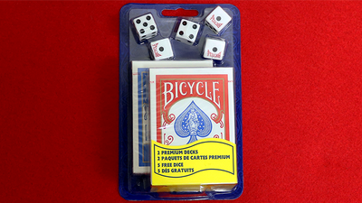 Bicycle 2 Decks Standard Poker and 5 Dice Set